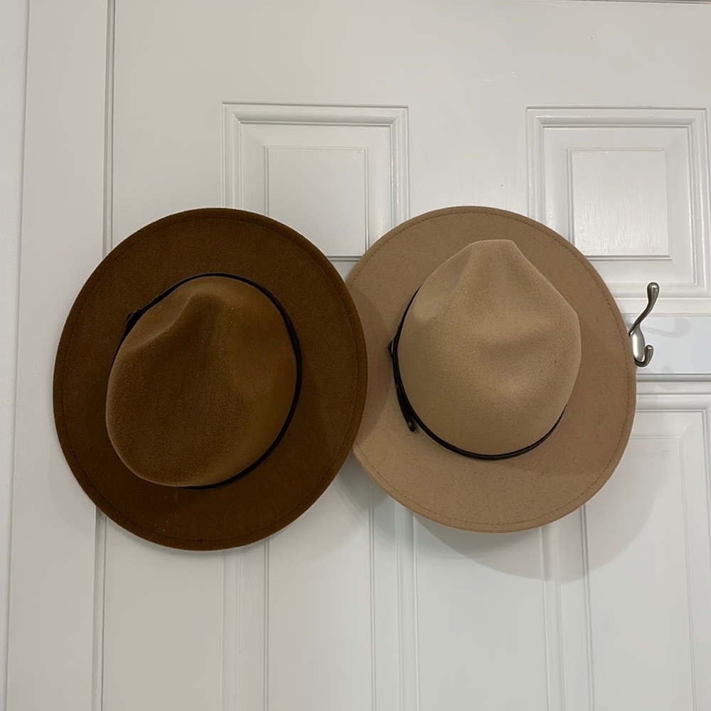 Brown & tan hats
